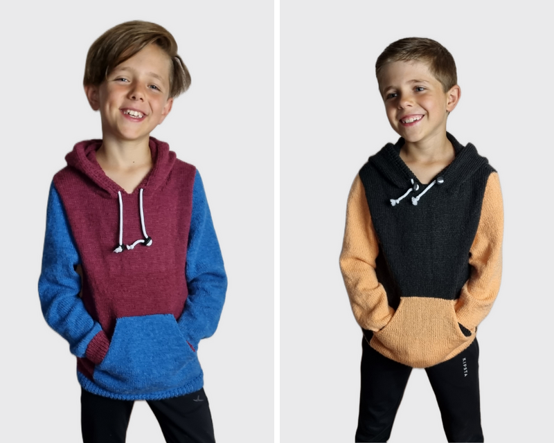 Breipatroon hoodie voor kinderen