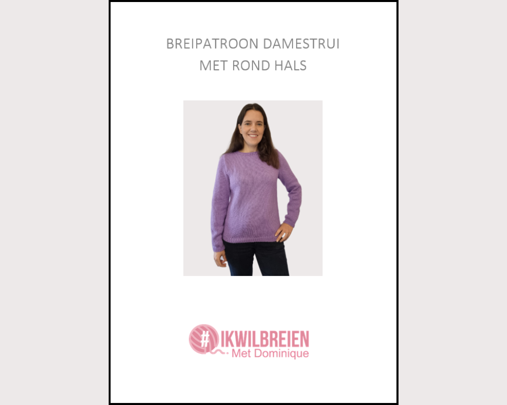 Breipatroon damestrui met ronde hals voor Zeeman/Wibra breigaren