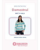 Breipatroon damestrui V-hals voor Zeeman/Wibra breigaren