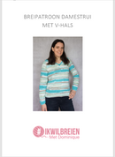 Breipatroon damestrui V-hals voor Zeeman/Wibra breigaren